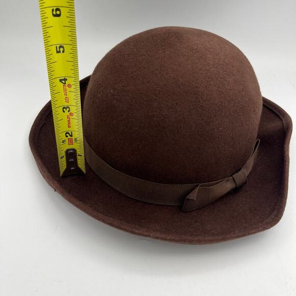 Burberry Women\'s Vintage Brown 100% Wool Felt Bowler Hat main image 6